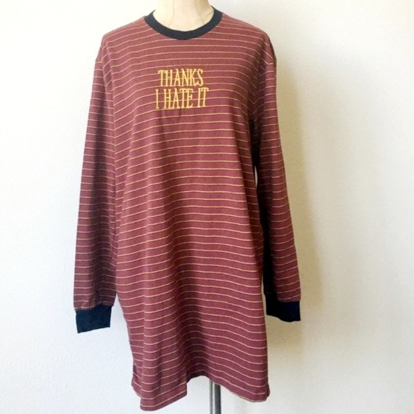 Hot Topic | Striped Tunic Dress | Red & gold | Thanks I Hate It | Women's Small - Picture 2 of 6